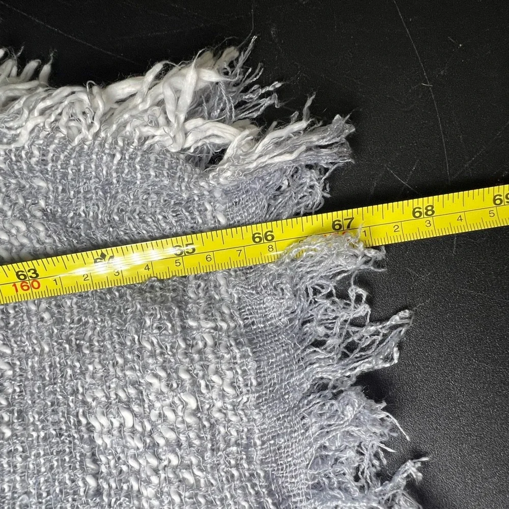 Cotton On Gray Woven Fringe Scarf Unisex Soft Minimalism Wrap Shawl Boho 61x67